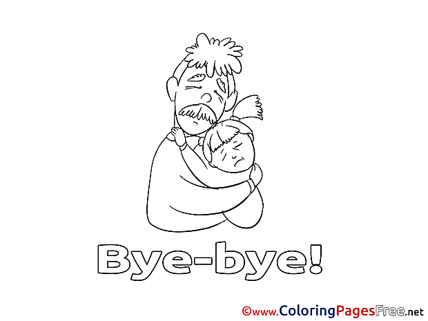 Girl Good bye Coloring Pages download