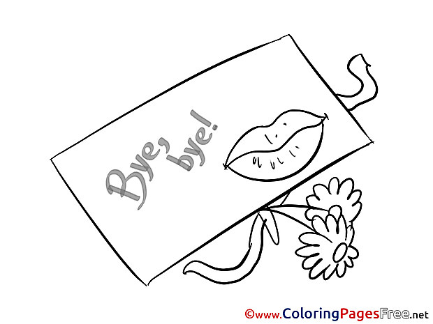 Letter download Good bye Coloring Pages