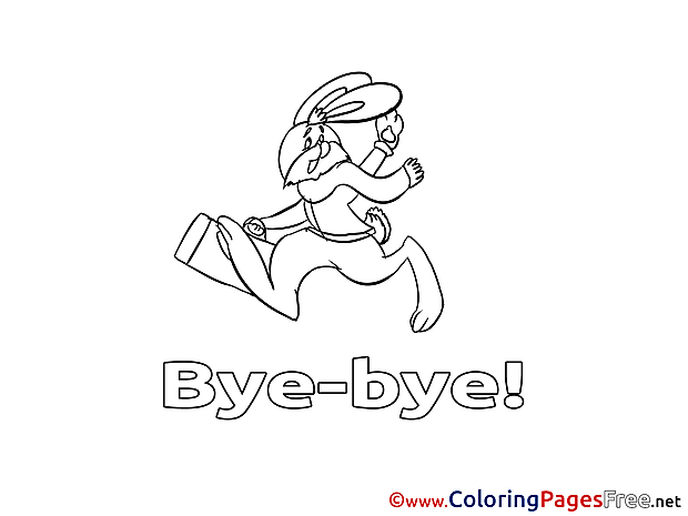 Rabbit Good bye Coloring Pages free