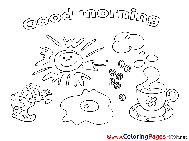 Coffee Good Morning Coloring Pages free