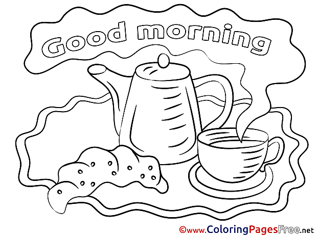 Kettle Coloring Sheets Good Morning free