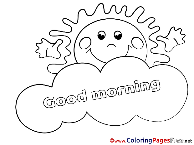 Sun Coloring Pages Good Morning for free