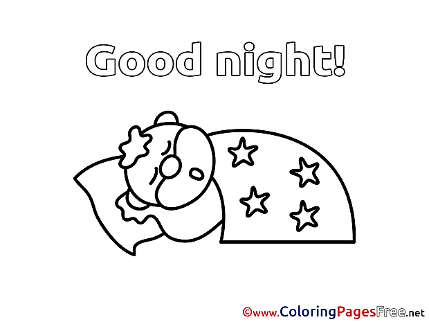 Animal Coloring Pages Good Night for free