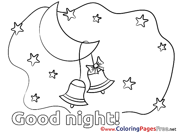 Bells free Colouring Page Good Night