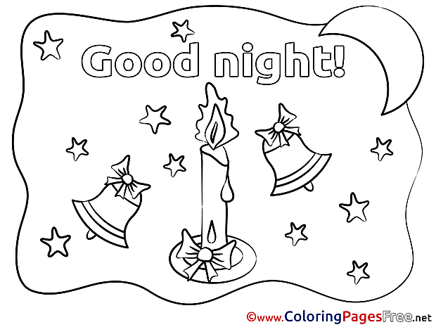 Bells printable Coloring Pages Good Night