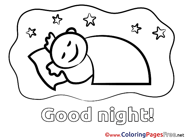 Boy download Good Night Coloring Pages