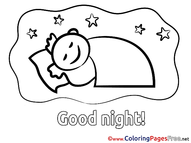 Boy printable Coloring Pages Good Night