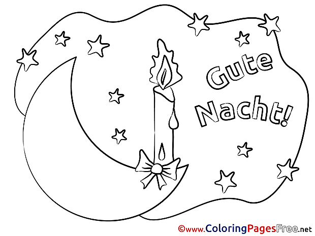 Candle download Good Night Coloring Pages