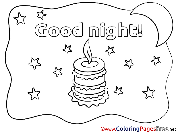 Candle for Kids Good Night Colouring Page