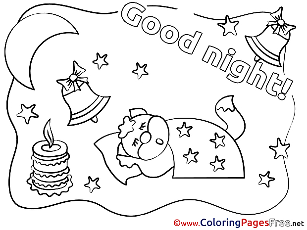 Candle Kids Good Night Coloring Pages