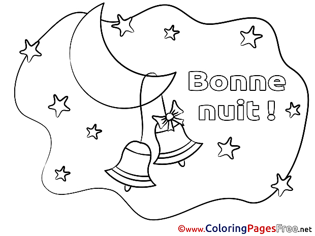 Crescent Bells free Colouring Page Good Night