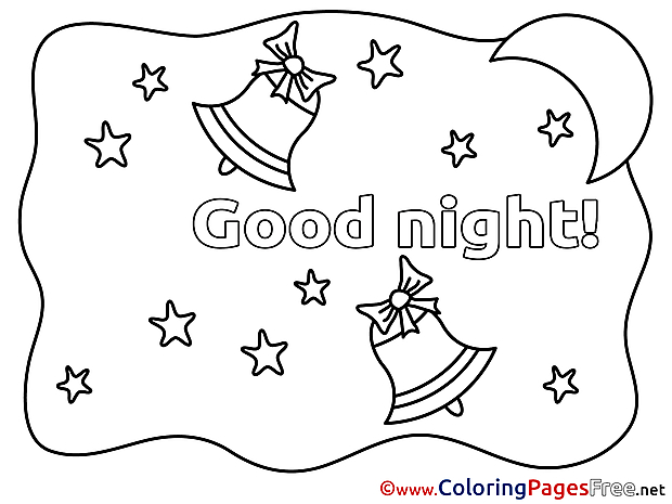 Crescent Bells Good Night Coloring Pages download