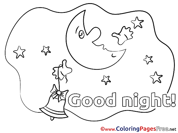 Crescent Good Night Coloring Pages free