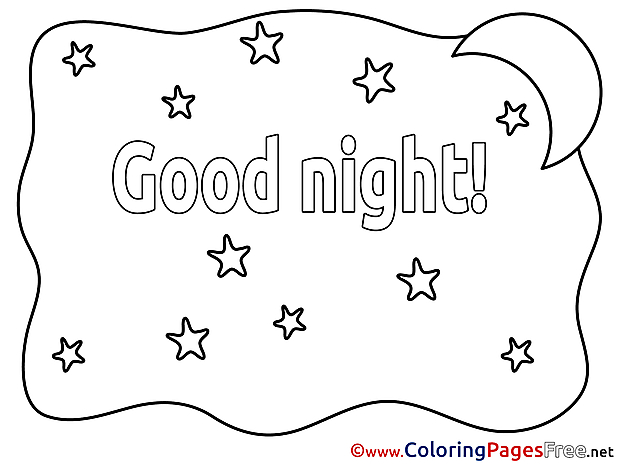 Drawing Moon free Good Night Coloring Sheets