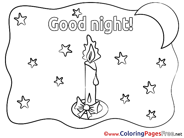 Flame printable Coloring Pages Good Night