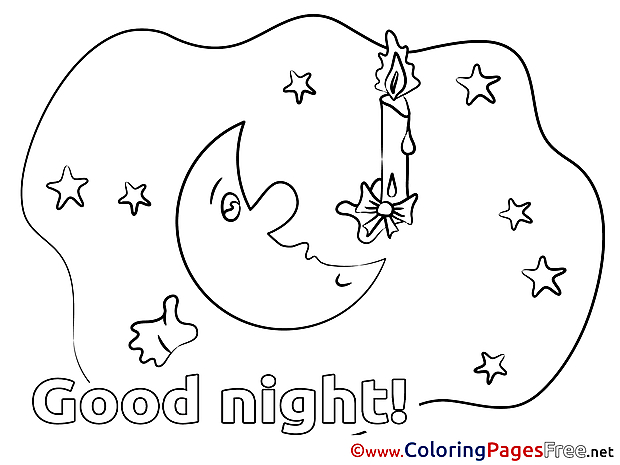 Image Moon download Good Night Coloring Pages