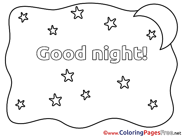 Stars Coloring Sheets Good Night free