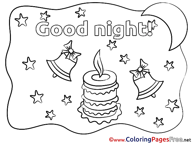 Stars Good Night Colouring Sheet free