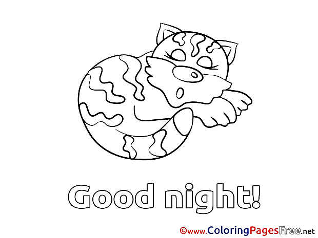 Tiger Good Night Colouring Sheet free