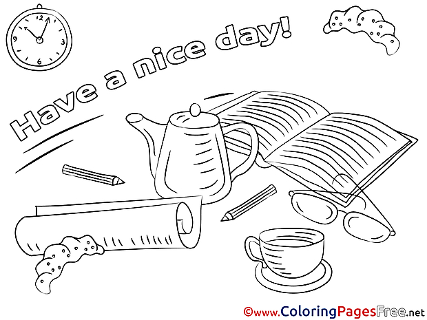 Book Coloring Pages Have a nice Day for free