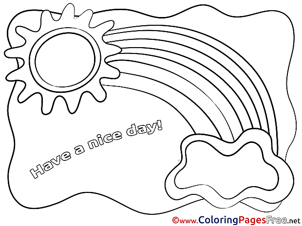 Rainbow Have a nice Day free Coloring Pages