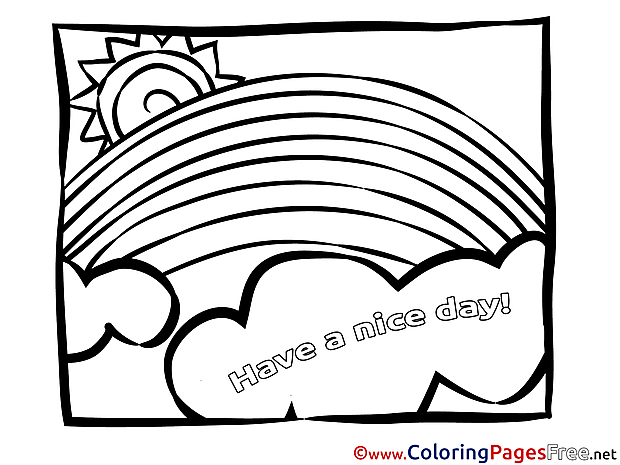 Rainbow printable Have a nice Day Coloring Sheets