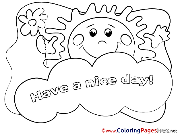 Sun Coloring Sheets Have a nice Day free