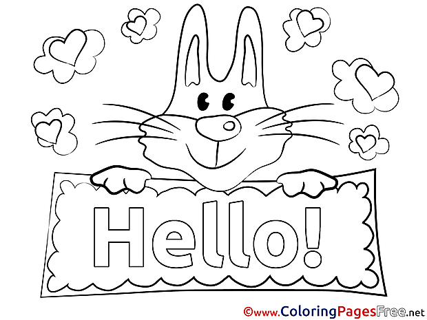 Animal download Hello Coloring Pages