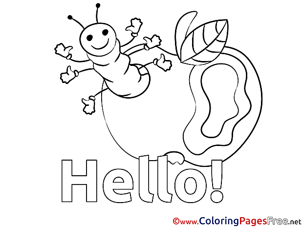 Apple Coloring Sheets Hello free