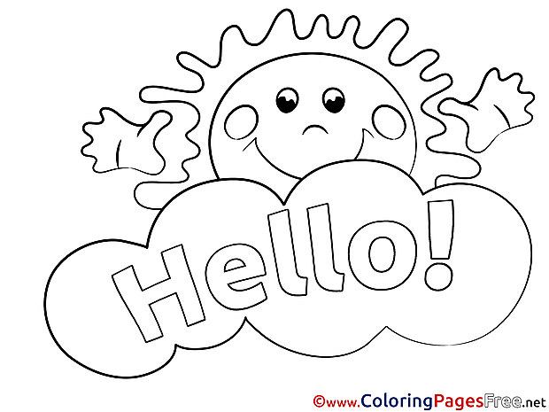 Sun Colouring Sheet download Hello