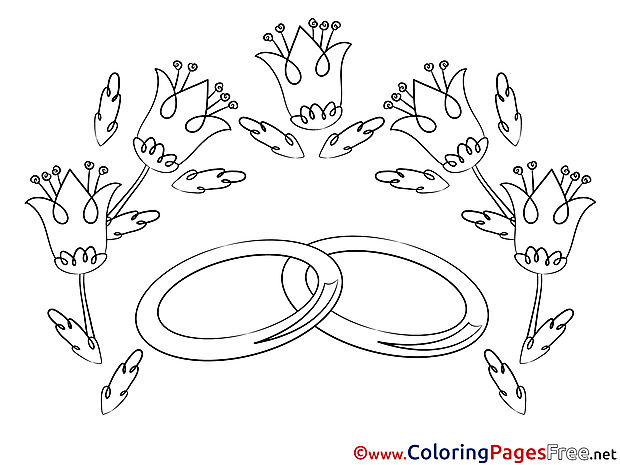 Flowers free Colouring Page Love