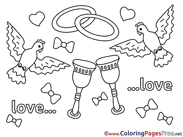 Pigeons Love Coloring Pages download