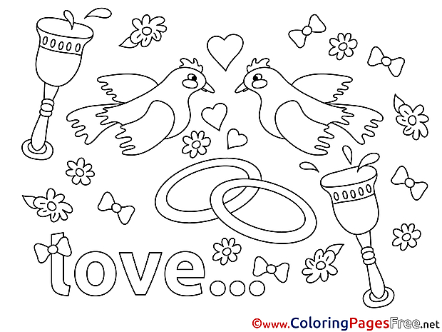 Pigeons printable Coloring Pages Love