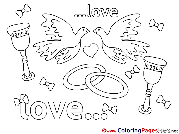 Rings Colouring Page Love free