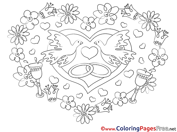 Rings Love Colouring Sheet free