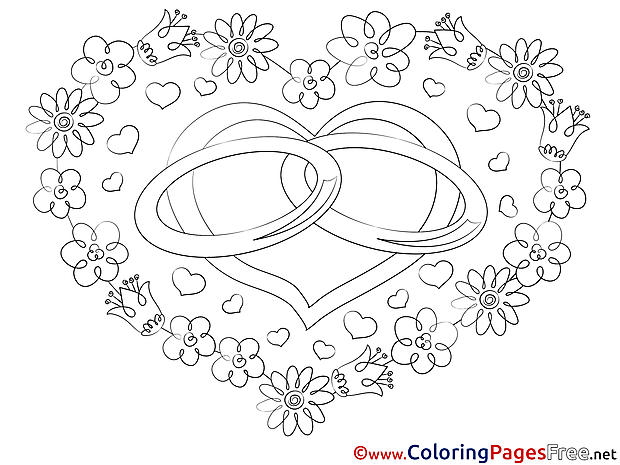 Wedding for Kids Love Colouring Page