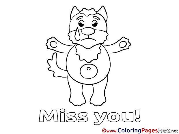 Animal printable Miss you Coloring Sheets