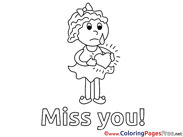 Girl Coloring Sheets Miss you free
