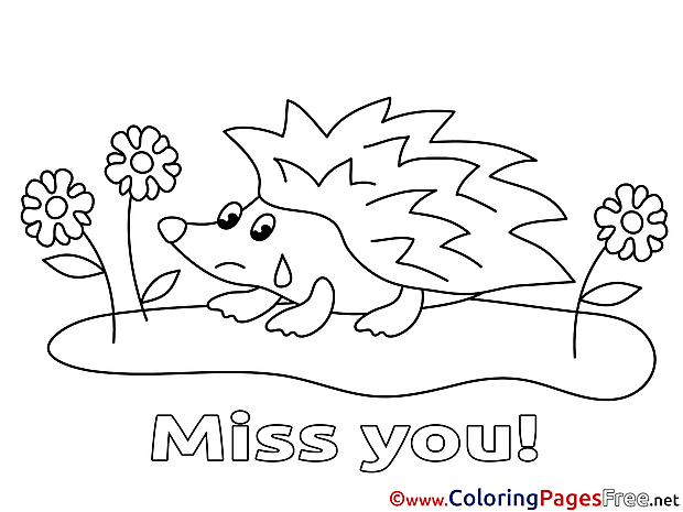 Hedgehog Miss you Coloring Pages download