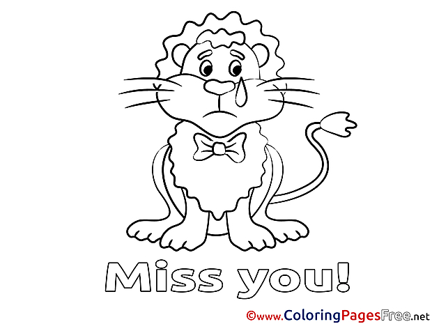 Lion free Miss you Coloring Sheets