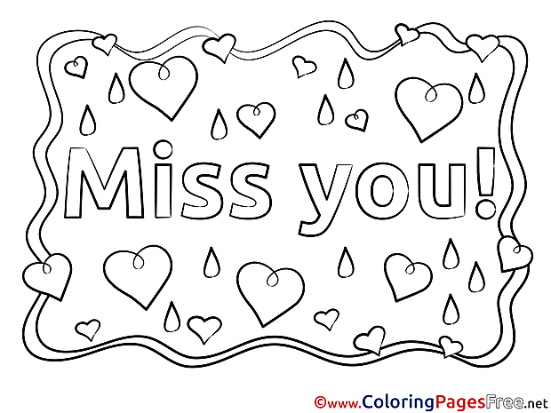 Love Coloring Pages Miss you for free