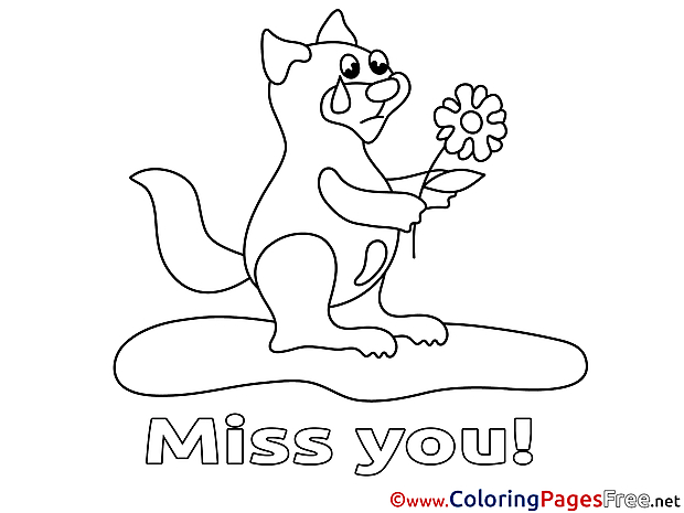 Squirrel download Miss you Coloring Pages