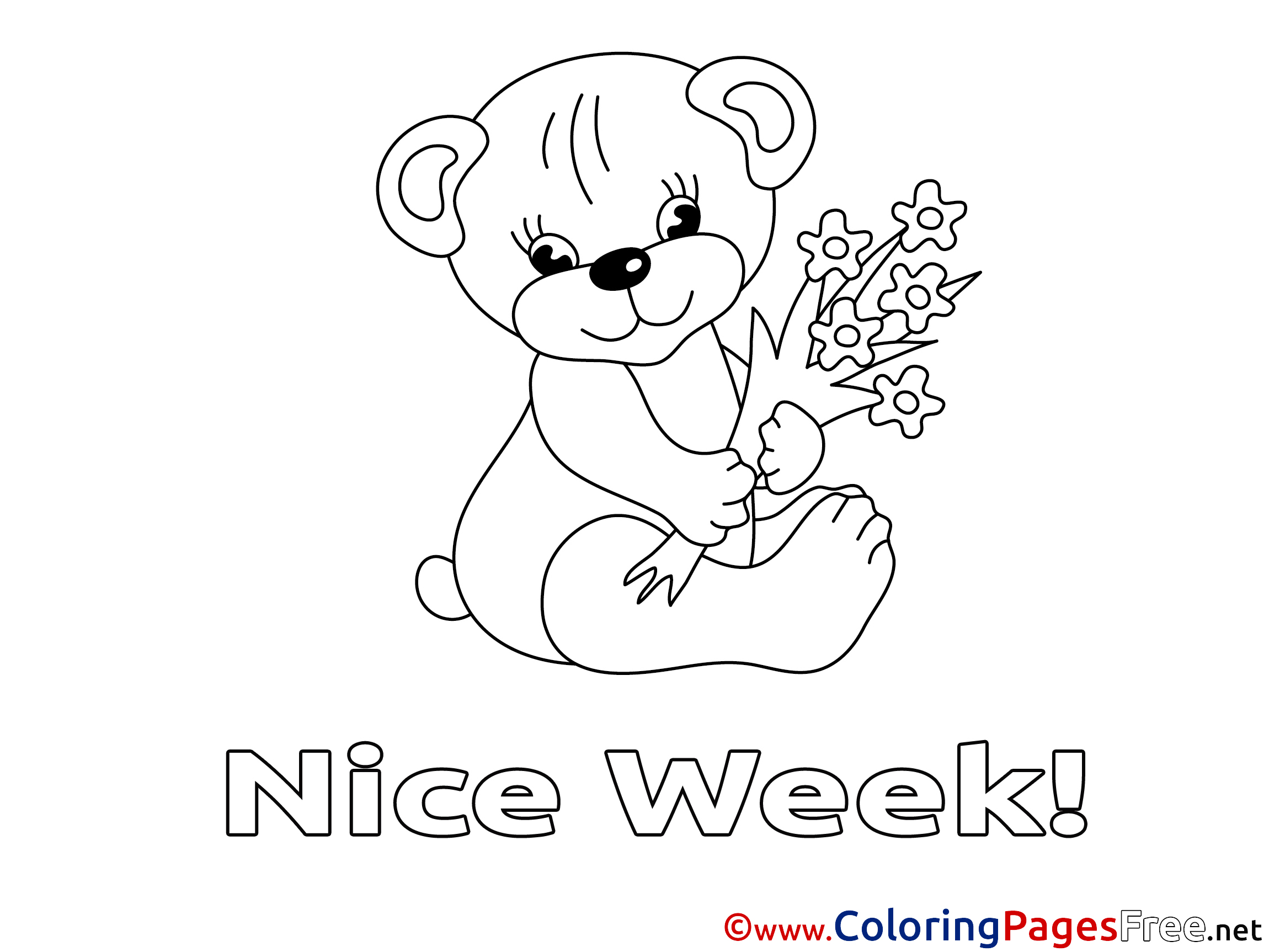 Bear Nice Week Coloring Pages download