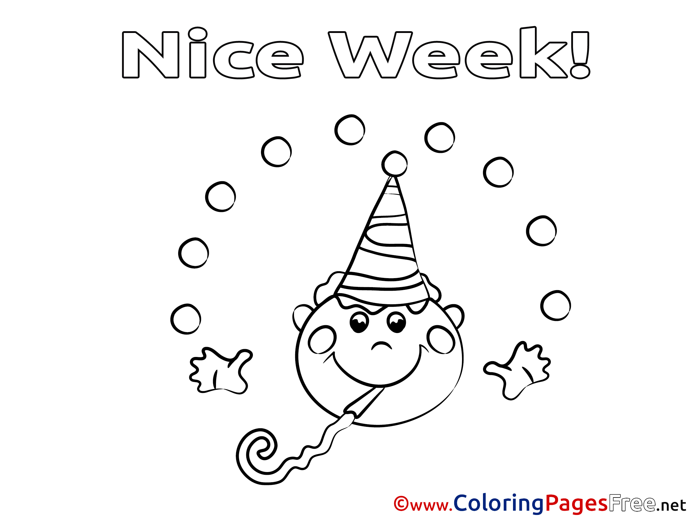 Boy printable Nice Week Coloring Sheets