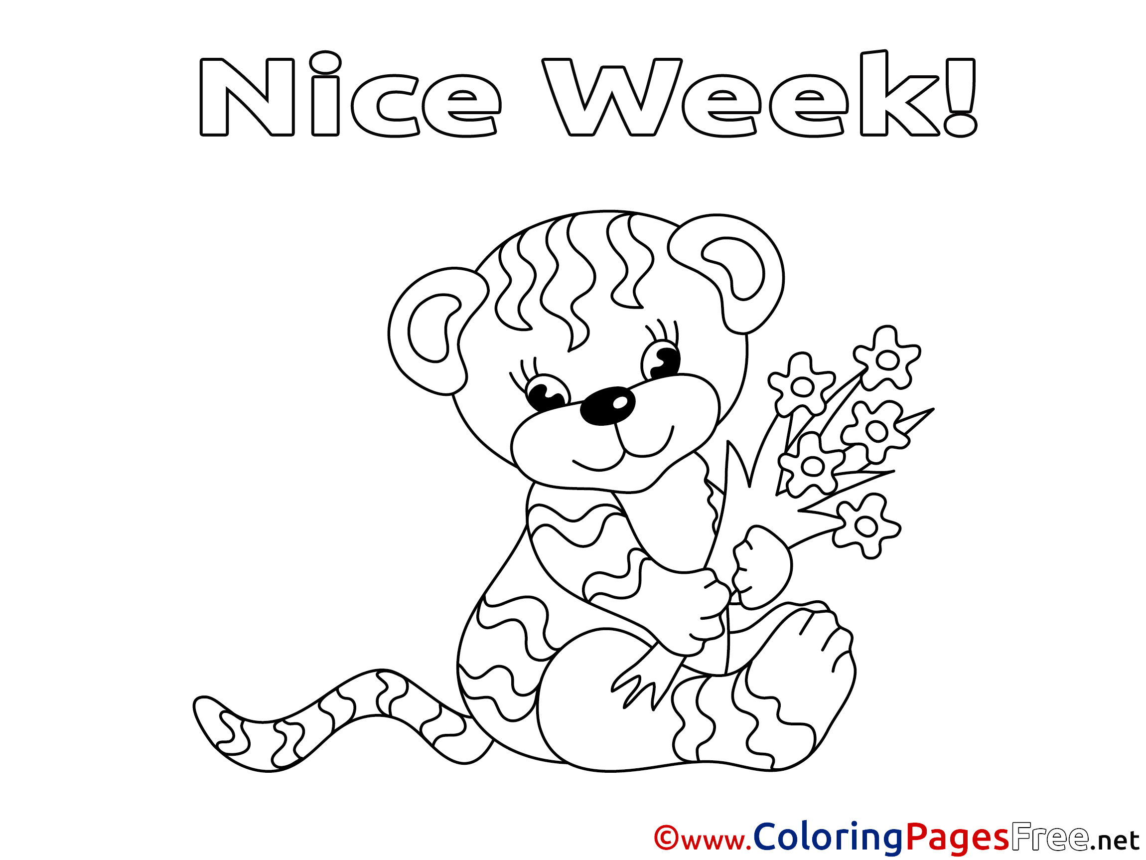 Tiger Colouring Page Nice Week free