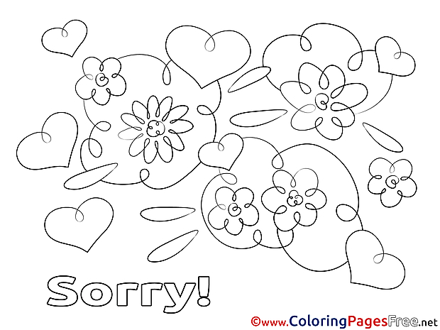 Flowers free Colouring Page Sorry