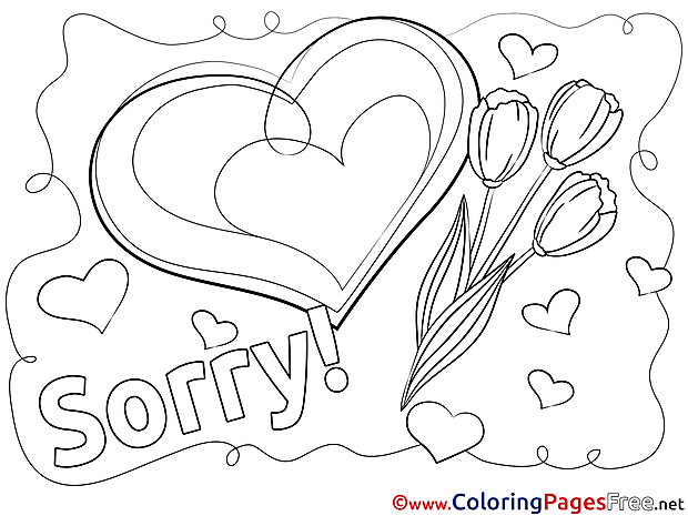 Heart Sorry free Coloring Pages