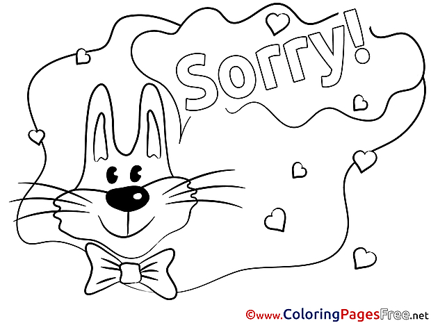 Rabbit Sorry Coloring Pages free