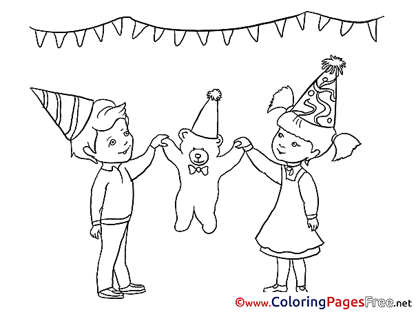 Bear Coloring Pages for free Holiday Girl