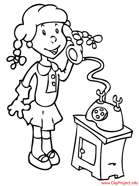 Color sheet girl speaking phone